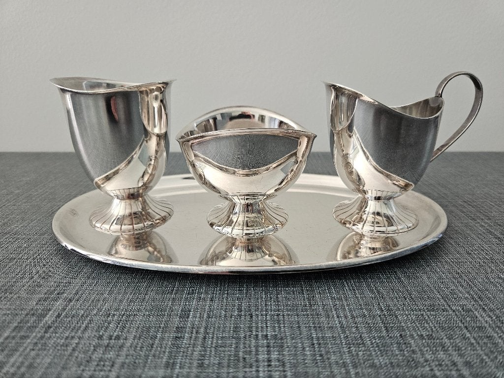 Vintage verzilverd roomstel van Douwe Egberts. Zie tekst!, Huis en Inrichting, Overige materialen, Gebruikt, Klassiek, Overige typen