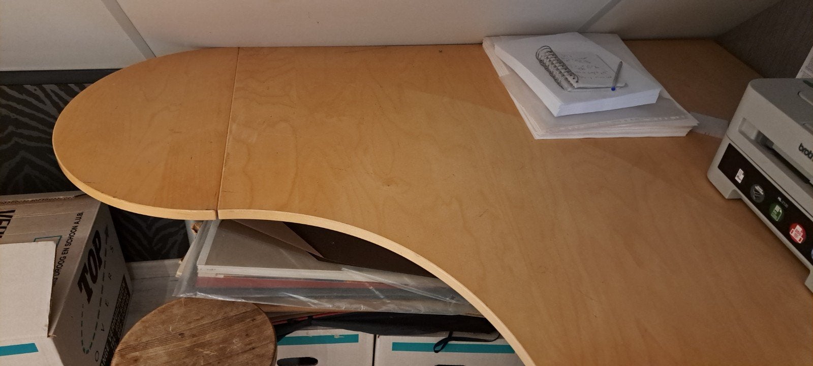 Hoekbureau ikea Galant met opbergruimte en verstelbare poten, Ophalen, Gebruikt, Hout, Hoekbureau