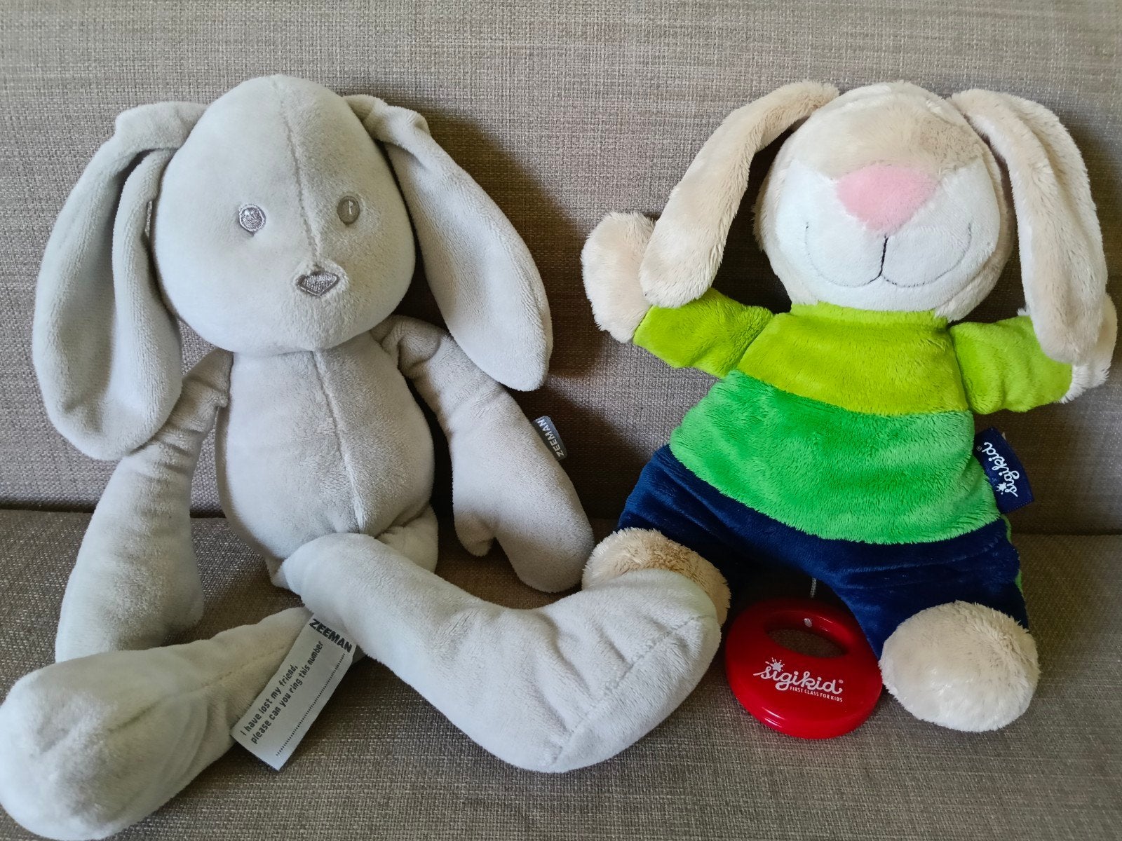 Sigikid konijn muziekdoosje & slungel konijn baby knuffel, Ophalen of Verzenden, Zo goed als nieuw, Overige typen, Met geluid