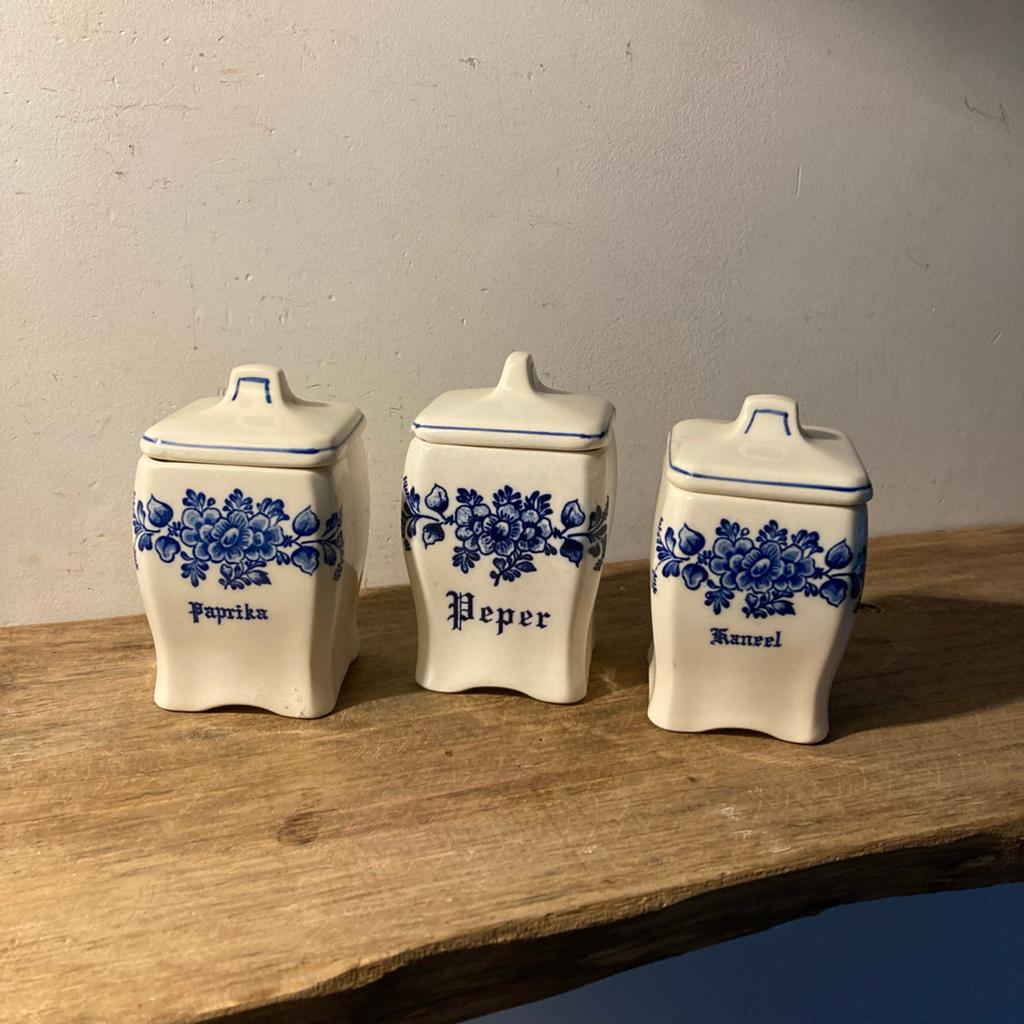 Vintage Keramieken Kruidenpotjes - Paprika, Peper, Kaneel, Antiek en Kunst, Ophalen of Verzenden