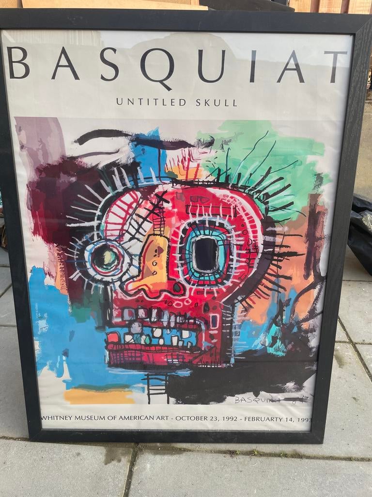 Unieke Basquiat 'Untitled Skull' poster in lijst, Ophalen