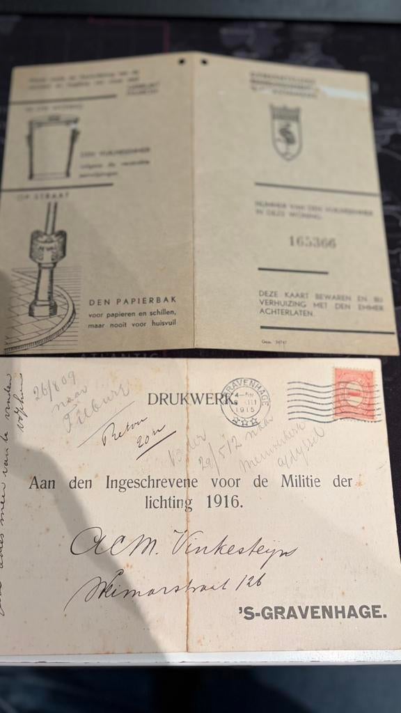 * Gemeente Den Haag documenten 1916, Ophalen of Verzenden
