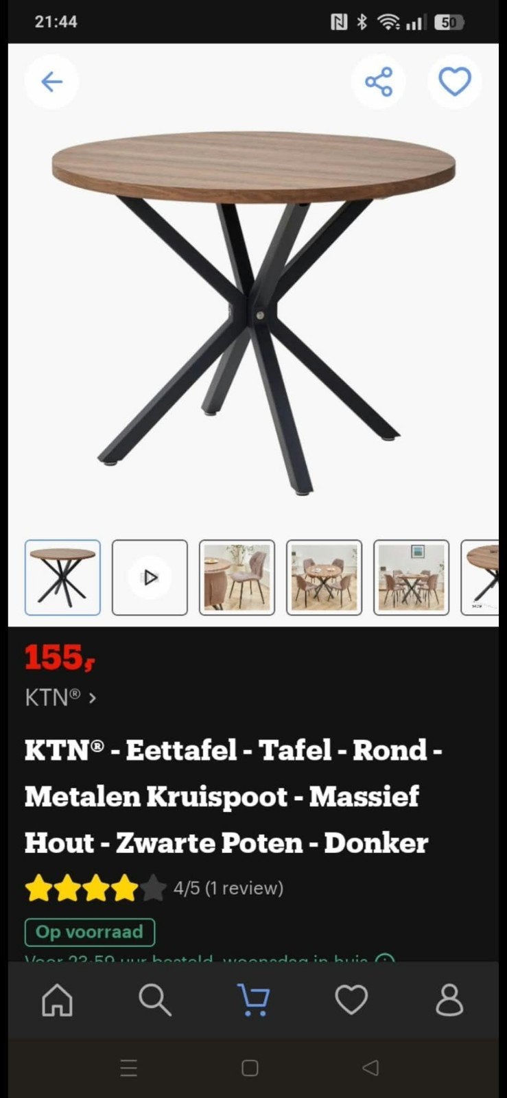 ronde eettafel nieuw in doos, Ophalen, Rond, Nieuw, 100 tot 150 cm