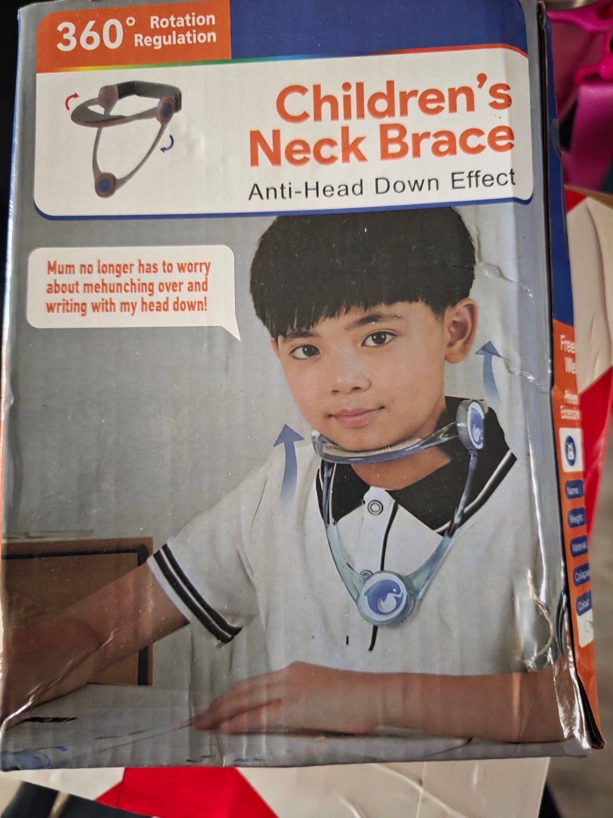 Nek brace voor kinderen, Ophalen