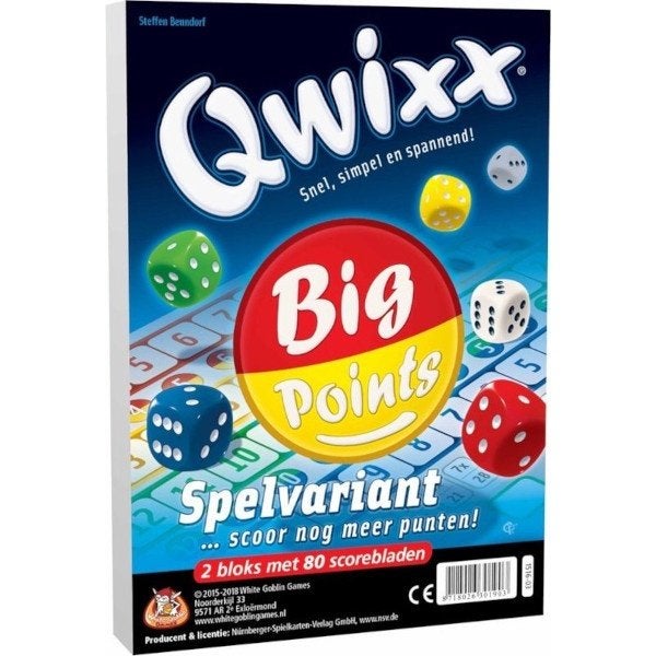 Qwixx Big Points Scorreblokken White Goblin Games Dobbelspel, White Goblin Games, White Goblin Games, White Goblin Games, Nieuw