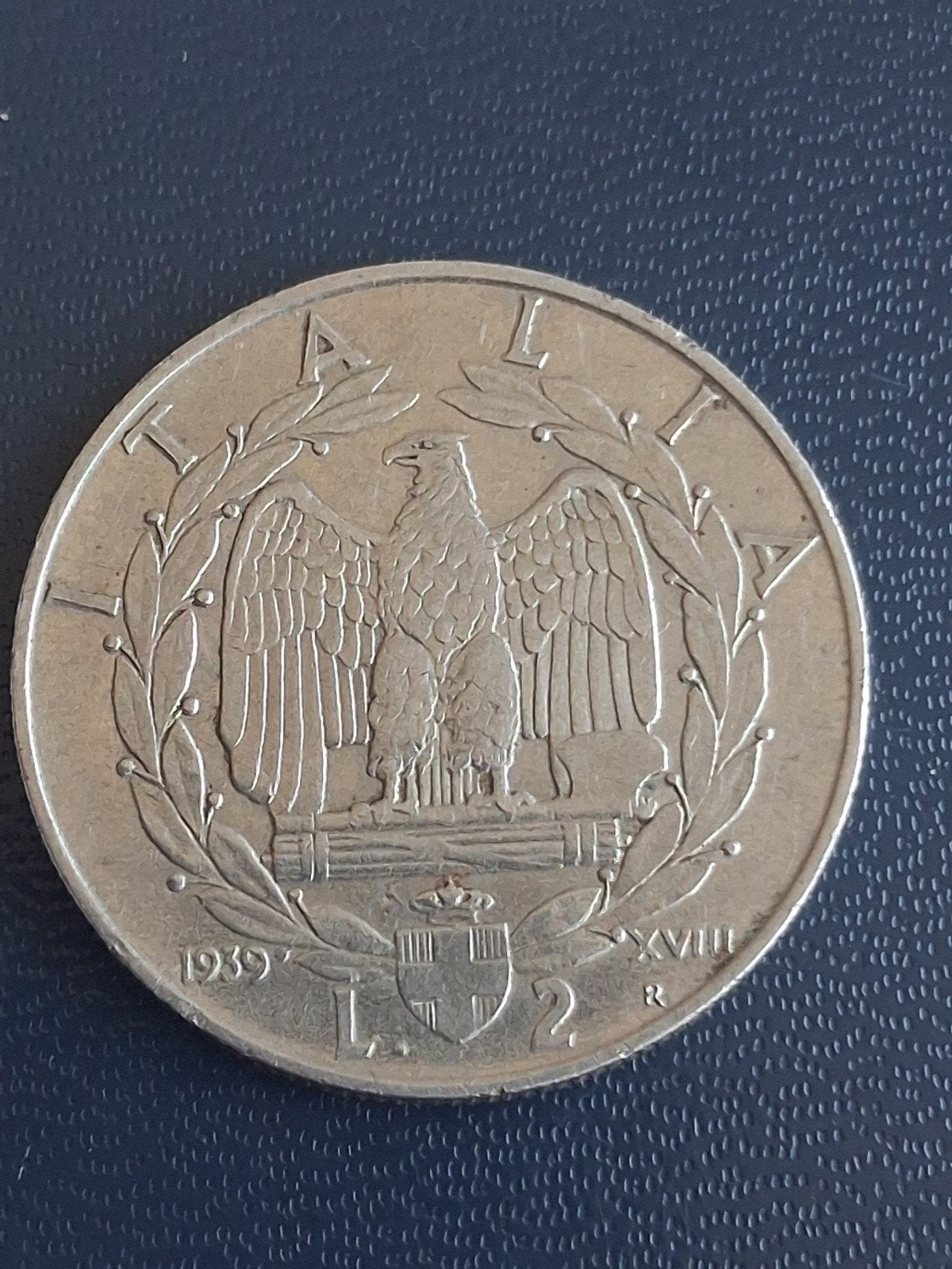 2 lire Italië 1939, Ophalen of Verzenden, Italië, 2 euro