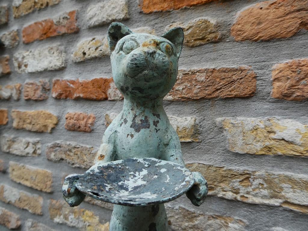 Groen gepatineerd beeld Kat butler n. Diego Giacometti, Antiek en Kunst, Ophalen of Verzenden
