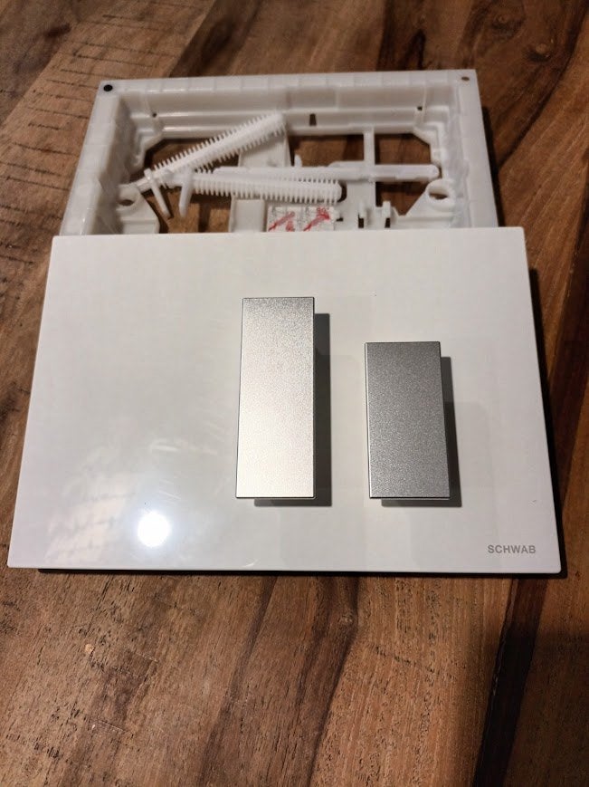 2 x Schwab Genera & Dura Dual Flush Toilet Bedieningspaneel, Ophalen, Nieuw, Rvs, Toilet