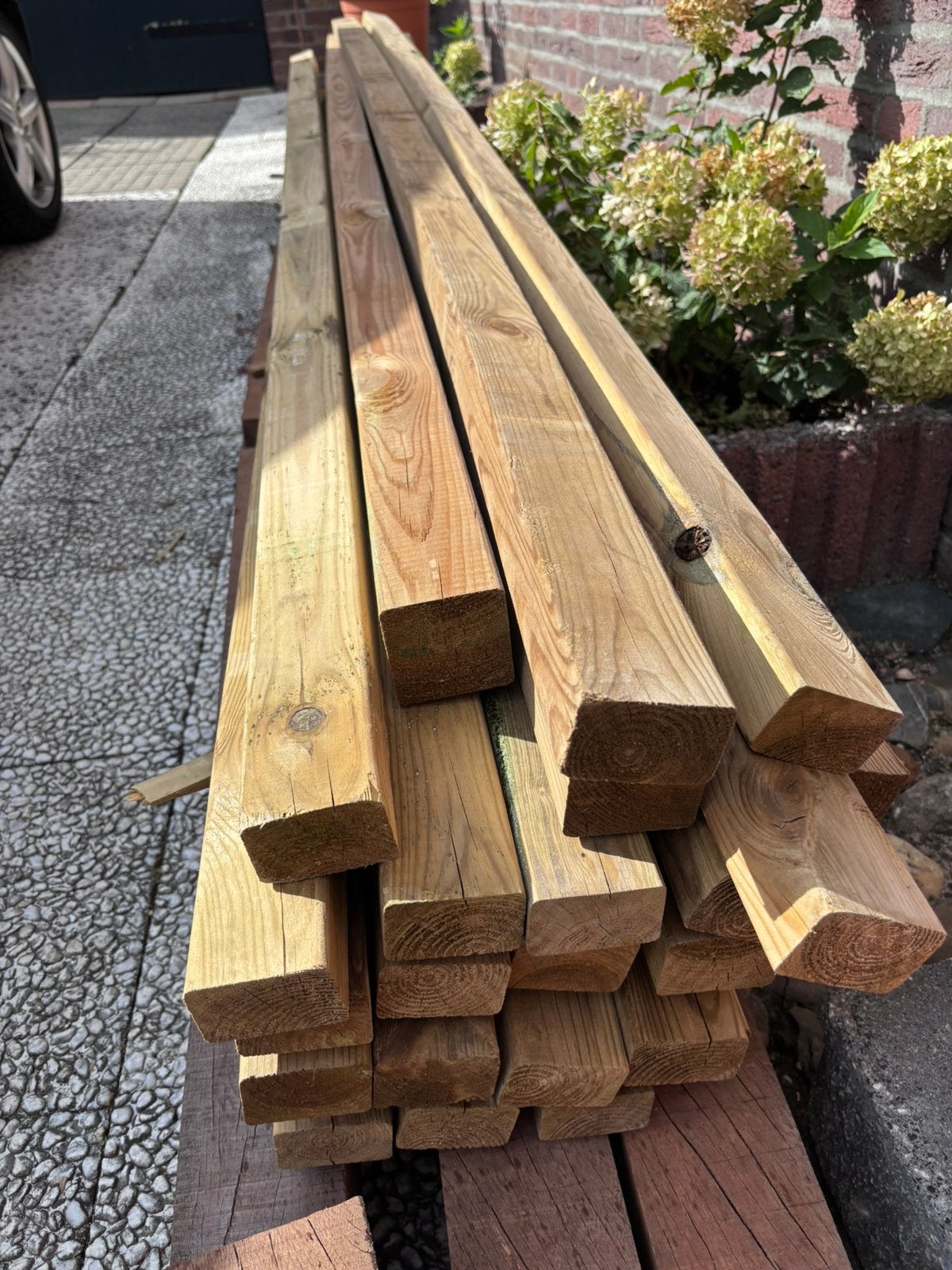 Grenen regel impregG 4.4x6.8x300 gesch 4rh vers 70PEFC, Tuin en Terras, Ophalen, Nieuw, 250 cm of meer, Balken