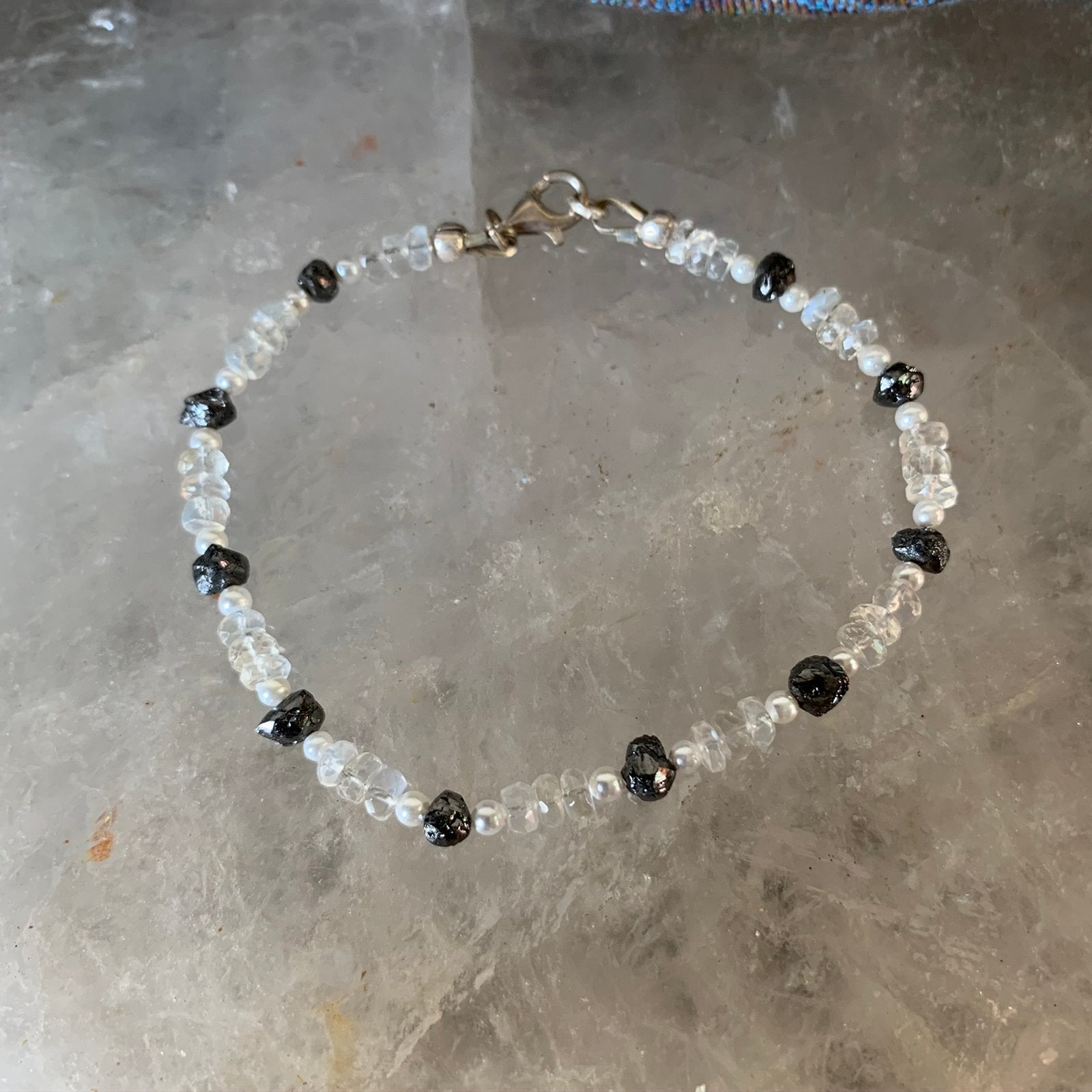 Diamant ruw Labradoriet wit geluk beschermt zeldzaam uniek, Met bedels of kralen, Blauw, Magnolia11, Nieuw