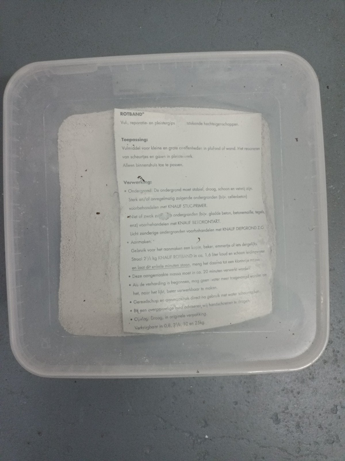 Rotband vulgips reparatiegips pleistergips gips 0.8kg, Ophalen of Verzenden