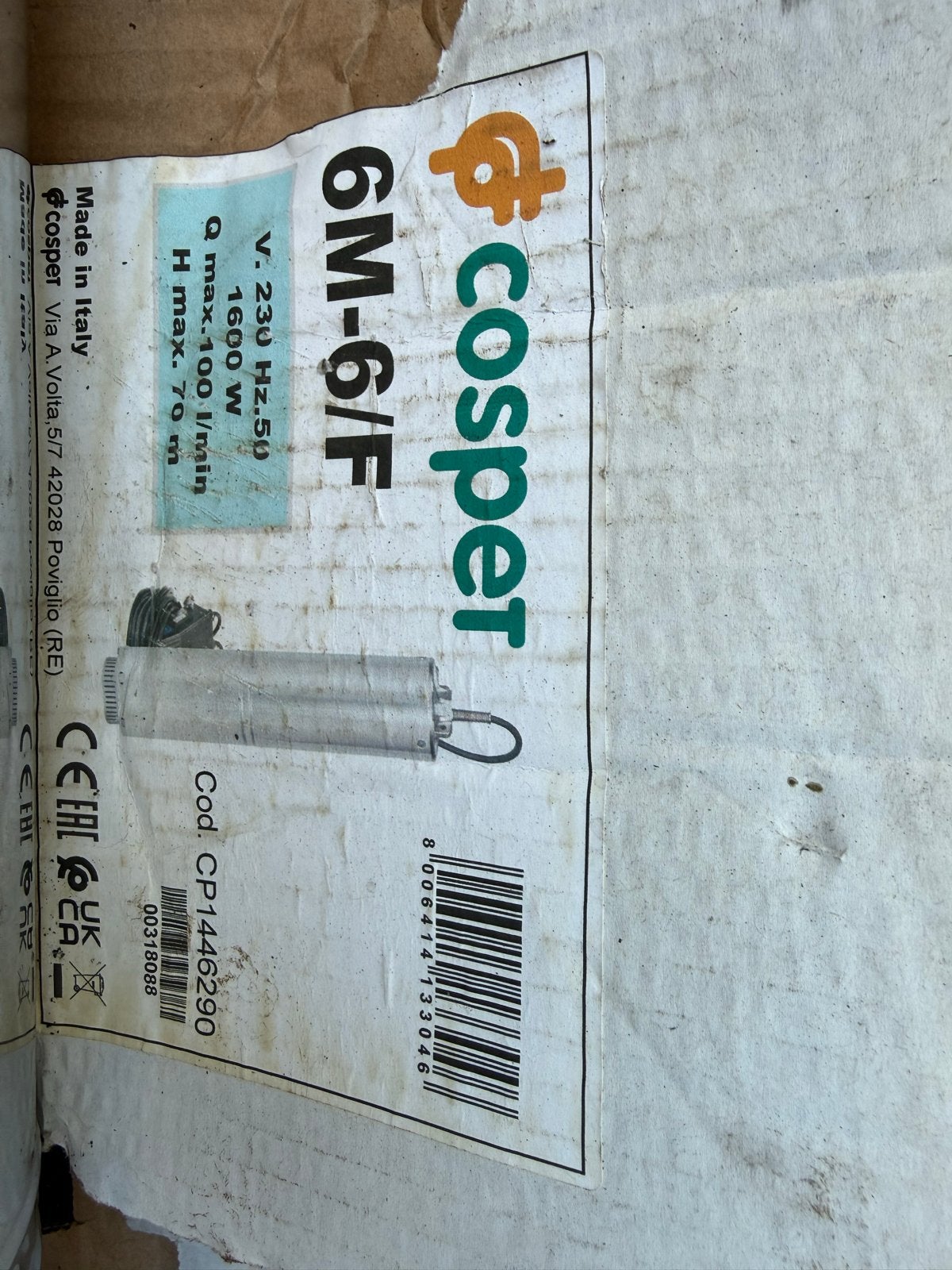 Cosper 6M-6/F Zware Dompelpomp - Slechts 1x gebruikt, Ophalen of Verzenden