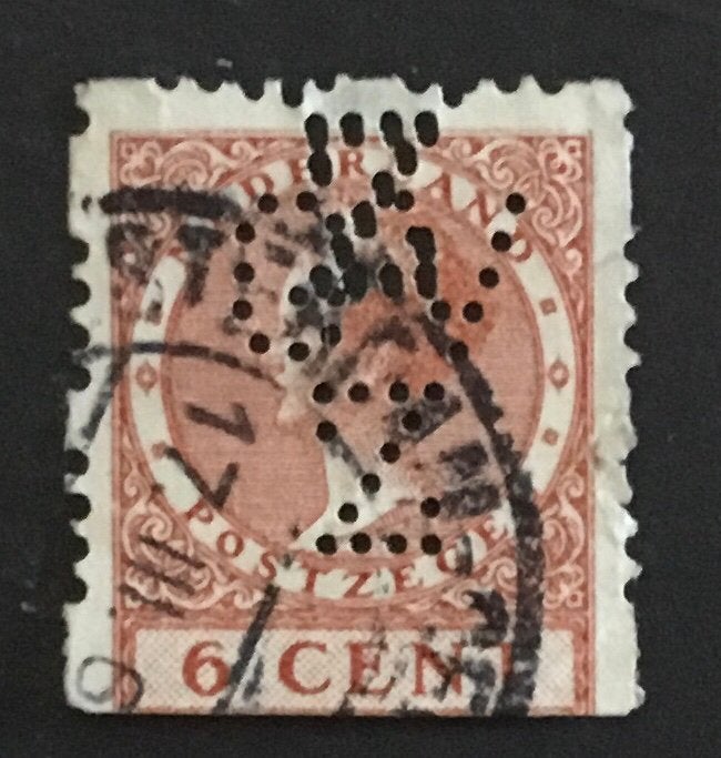Perfin Nederland kavel perf 1, Ophalen of Verzenden, T/m 1940, Gestempeld