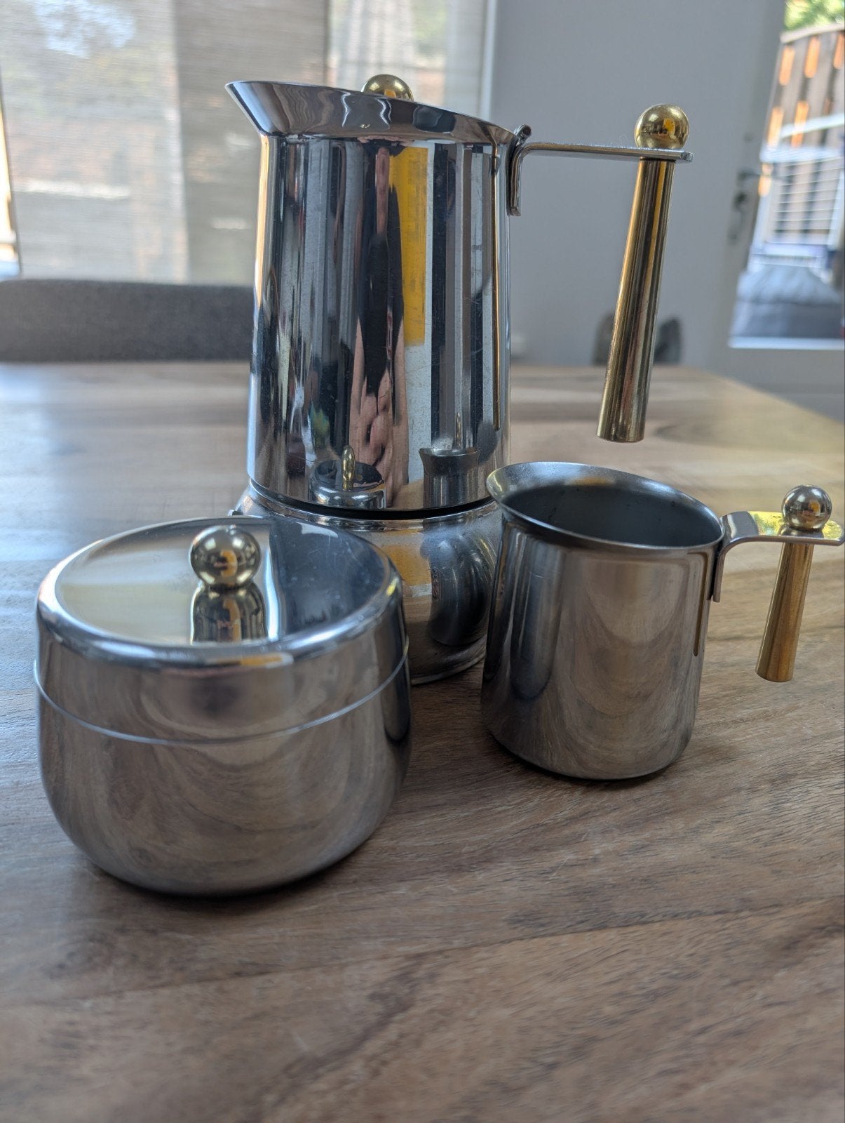 Italiaanse Moka Express set, Zilver, Ophalen of Verzenden, Metaal, Overige merken