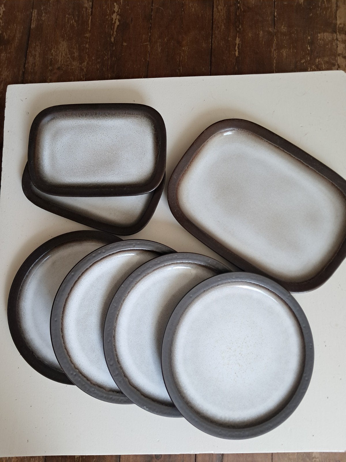 Vintage Ceramano Steinzeug servies set (7-delig), Ophalen of Verzenden