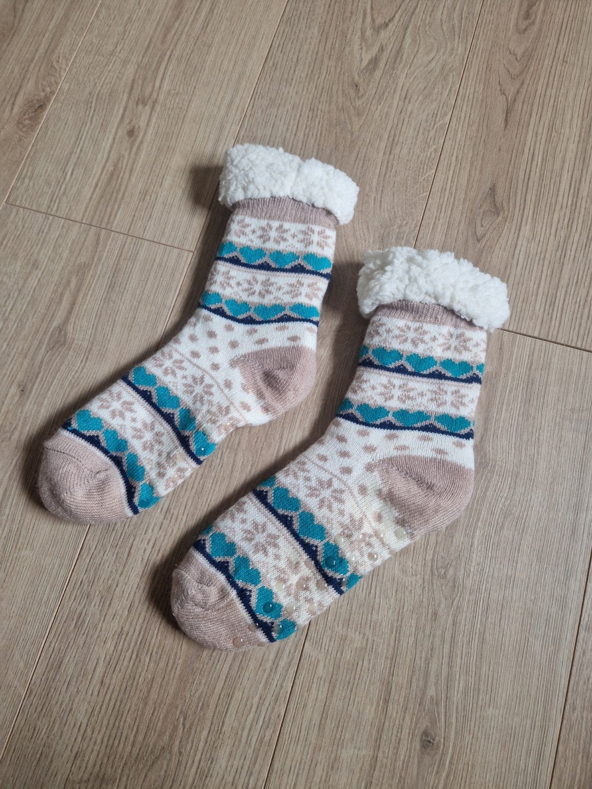 Warme wintersokken / huissokken met antislip, Sokken en Kniesokken, Verzenden, Beige, Nieuw
