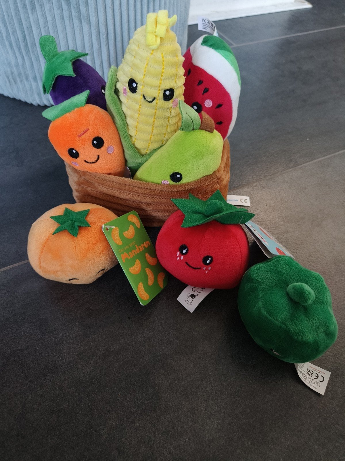 knuffels groente en fruit, met mandje, Ophalen of Verzenden, Overige typen