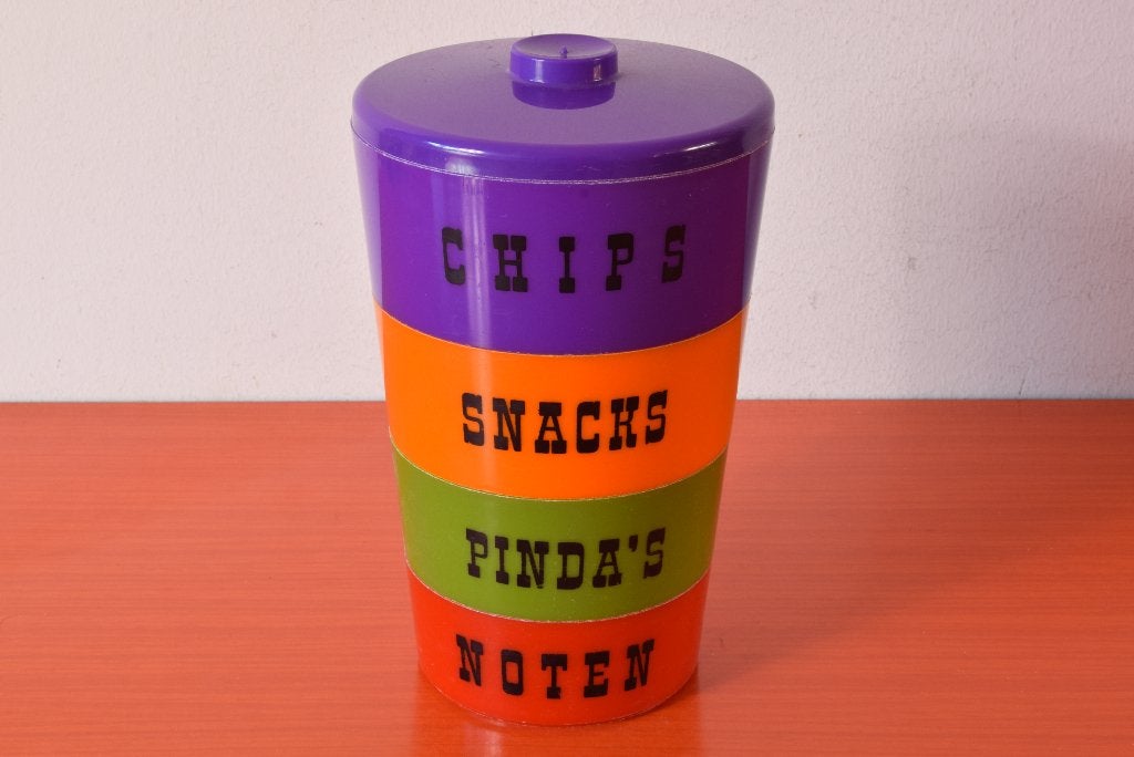 Retro vintage jaren 70 snackflat / partyset / snackset, Verzamelen, Retro, Ophalen of Verzenden, Huis en Inrichting