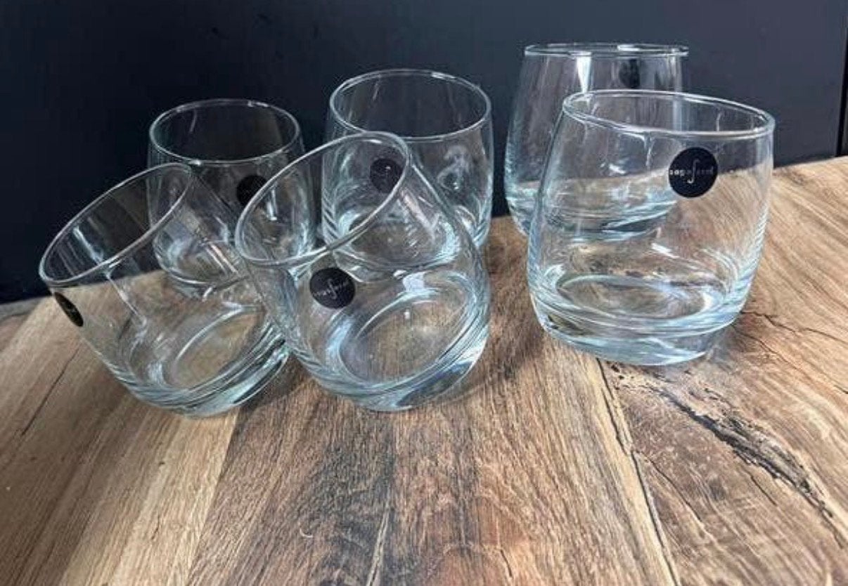Set van 6 Sagaform Zweden Rocking Whiskey Tumbler-glazen, Ophalen of Verzenden, Nieuw, Overige typen