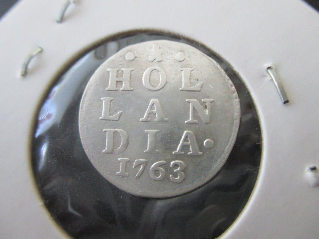 Dubbele wapenstuiver Hollandia 1763, Vóór koninkrijk, Zilver, Losse munt, Overige waardes