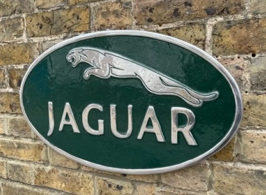 Mooi zwaar Jaguar showroom garage mancave reclame bord SALE, Reclamebord, Am, Ophalen of Verzenden, Zo goed als nieuw