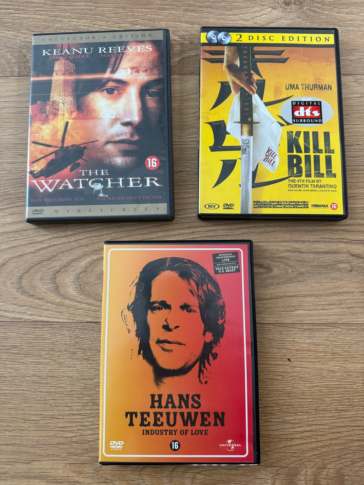 DVD Collectie: The Watcher, Kill Bill, Hans Teeuwen, Vanaf 16 jaar, Ophalen of Verzenden, Zo goed als nieuw, Actiethriller