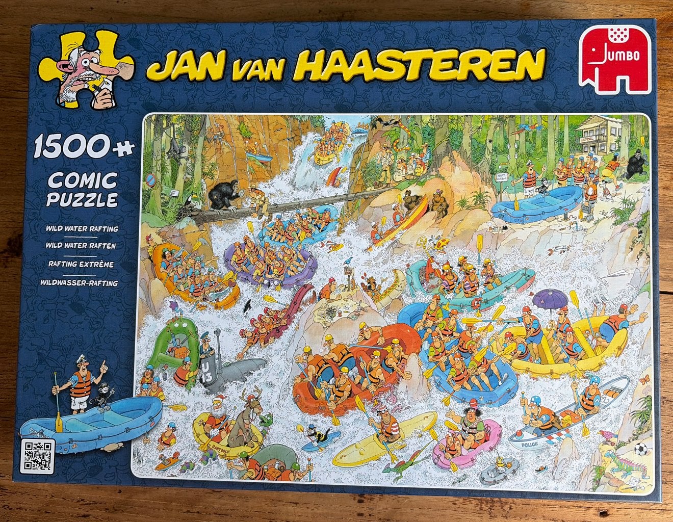 Jan van Haasteren Wildwater Raften Puzzel 1500 Stukjes, Ophalen of Verzenden, 500 t/m 1500 stukjes, Zo goed als nieuw, Legpuzzel