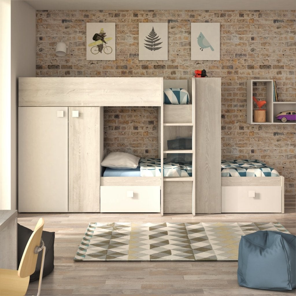 Maxim Multifunctioneel Stapelbed - 90x200 - Wit, Niet ingevuld, Niet ingevuld, Niet ingevuld