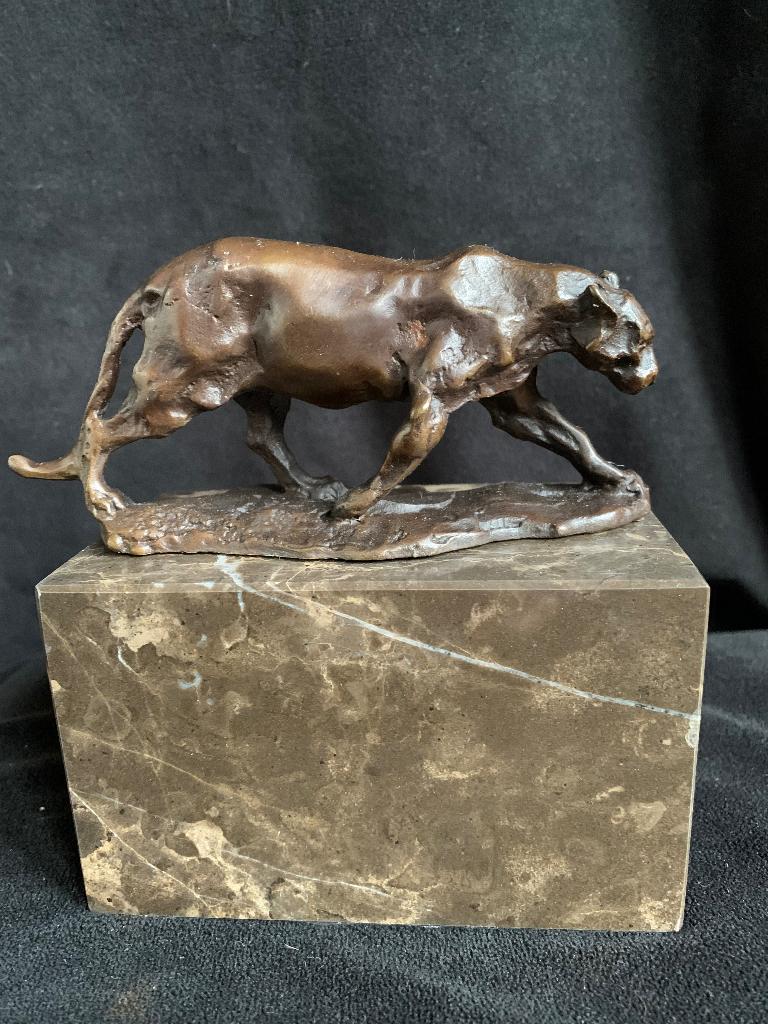 Panter,brons, Ophalen of Verzenden, Gemerkt, Brons, Beeld