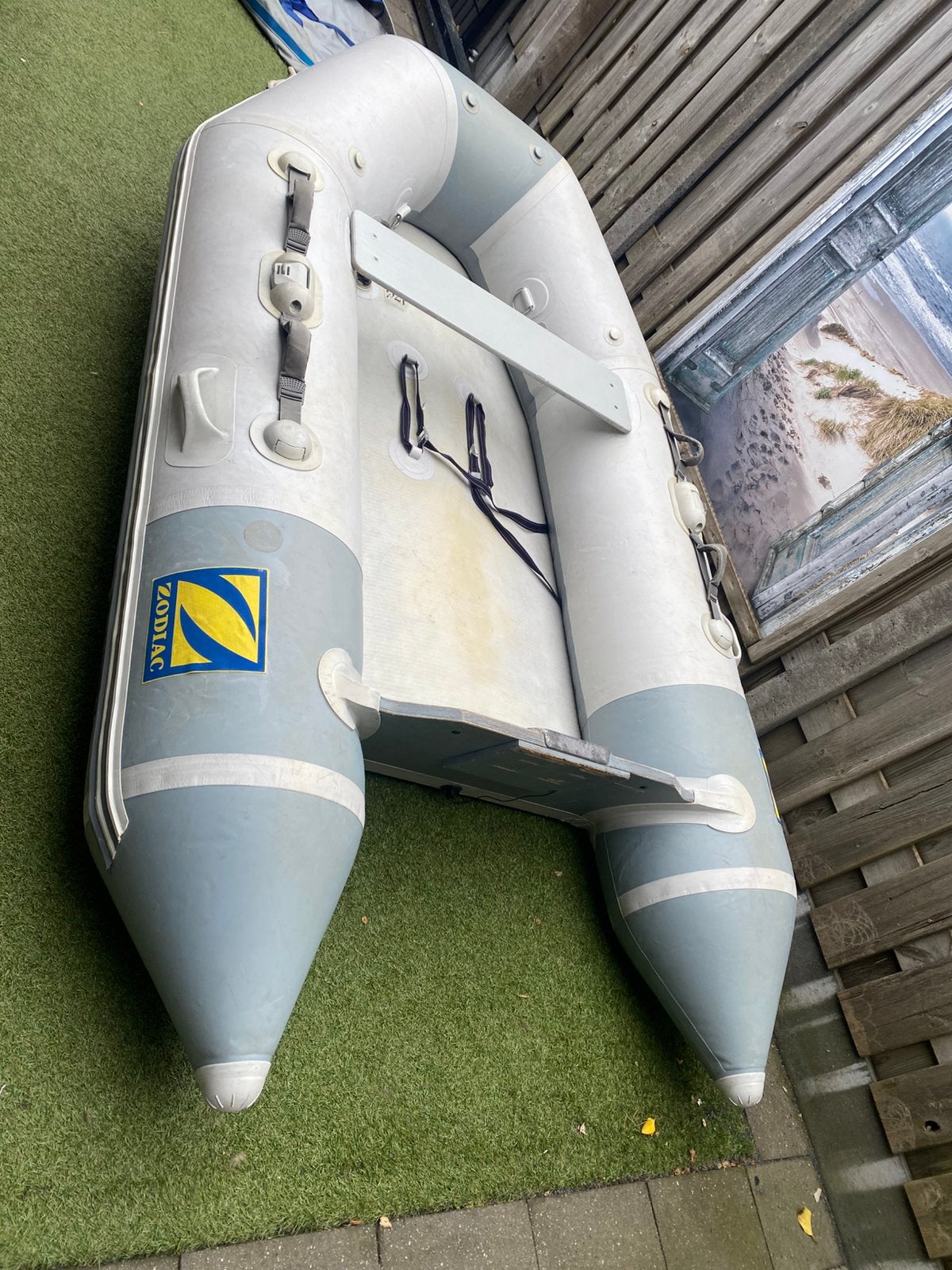 Zodiak . Rubberen boot . Opblaasbare boot, Watersport en Boten, Rubberboten, Ophalen, Airdeck, Gebruikt, Peddels