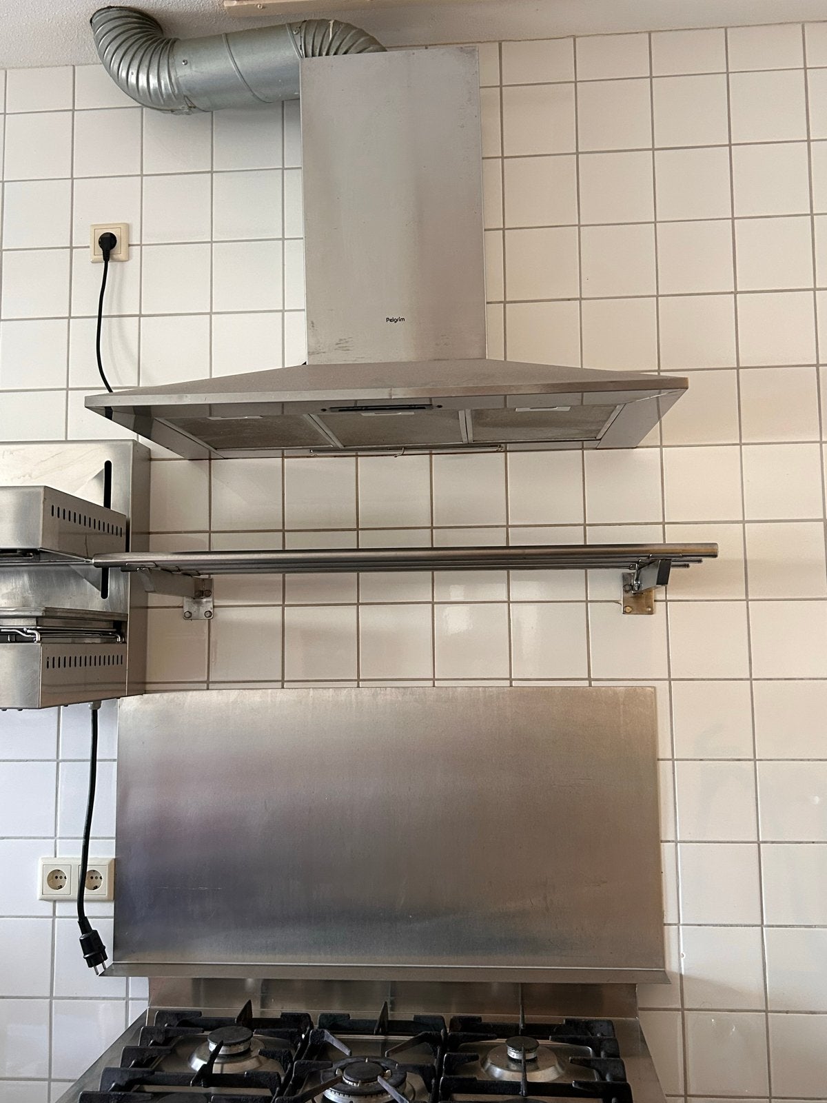 Vrijstaand Gasfornuis met Oven en Afzuigkap, Ophalen, Gebruikt, 60 cm of meer, 4 kookzones