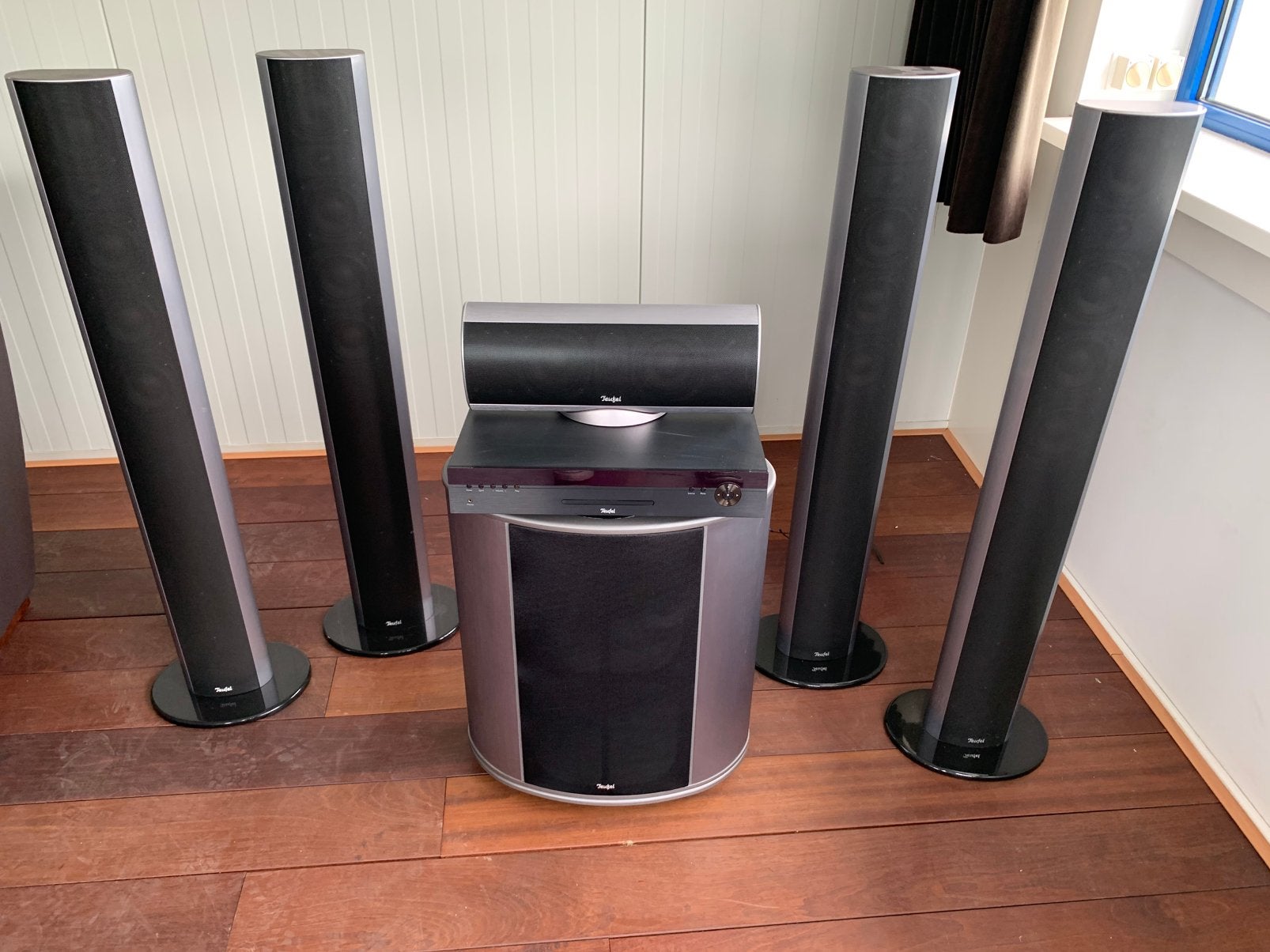 Teufel 5.1-DVD-Receiver met home cinema set NIEUWSTAAT, 70 watt of meer, Zo goed als nieuw, 5.1-systeem, Overige spelers