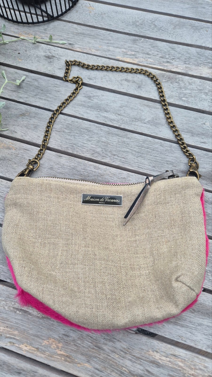 Maison de Vacances Pochette Linnen Fuchsia Ponyhair, Ophalen of Verzenden