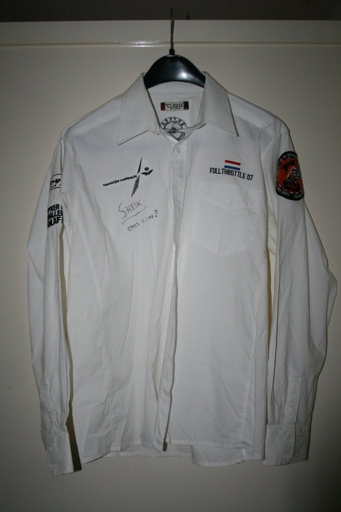 F-16 Demoteam - Spyker F1 2007 crew overhemd gesigneerd, Verzenden, Zo goed als nieuw, Overige typen
