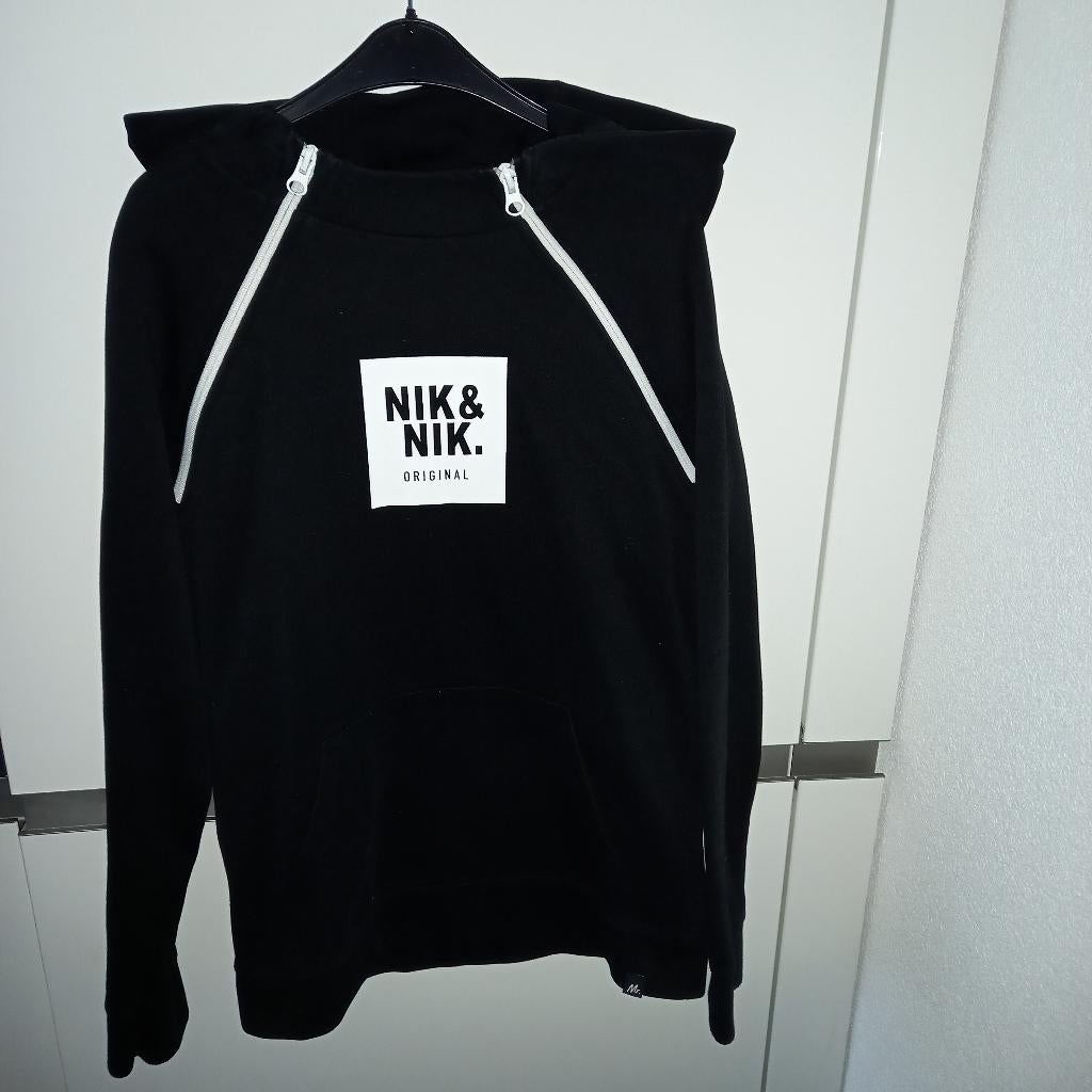 Nik&Nik zwarte hoodie/trui/sweater maat 152., Kinderen en Baby's, Kinderkleding | Maat 152, Gebruikt, Meisje, Trui of Vest, Nik&Nik