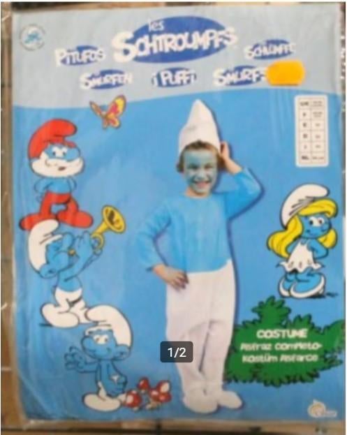 Nieuw Leuke Smurf outfit mt 92 / 98, Kinderen en Baby's, Carnavalskleding en Verkleedspullen, Ophalen of Verzenden, Nieuw, 104 of kleiner
