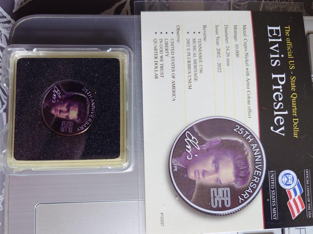 Elvis Presley US State Quarter Dollar 25th Anniversary, Ophalen of Verzenden, Noord-Amerika, Losse munt