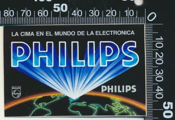 Sticker: Philips - La cima en el mundo de la electronica (1), Verzamelen, Ophalen of Verzenden, Zo goed als nieuw, Bedrijf of Vereniging