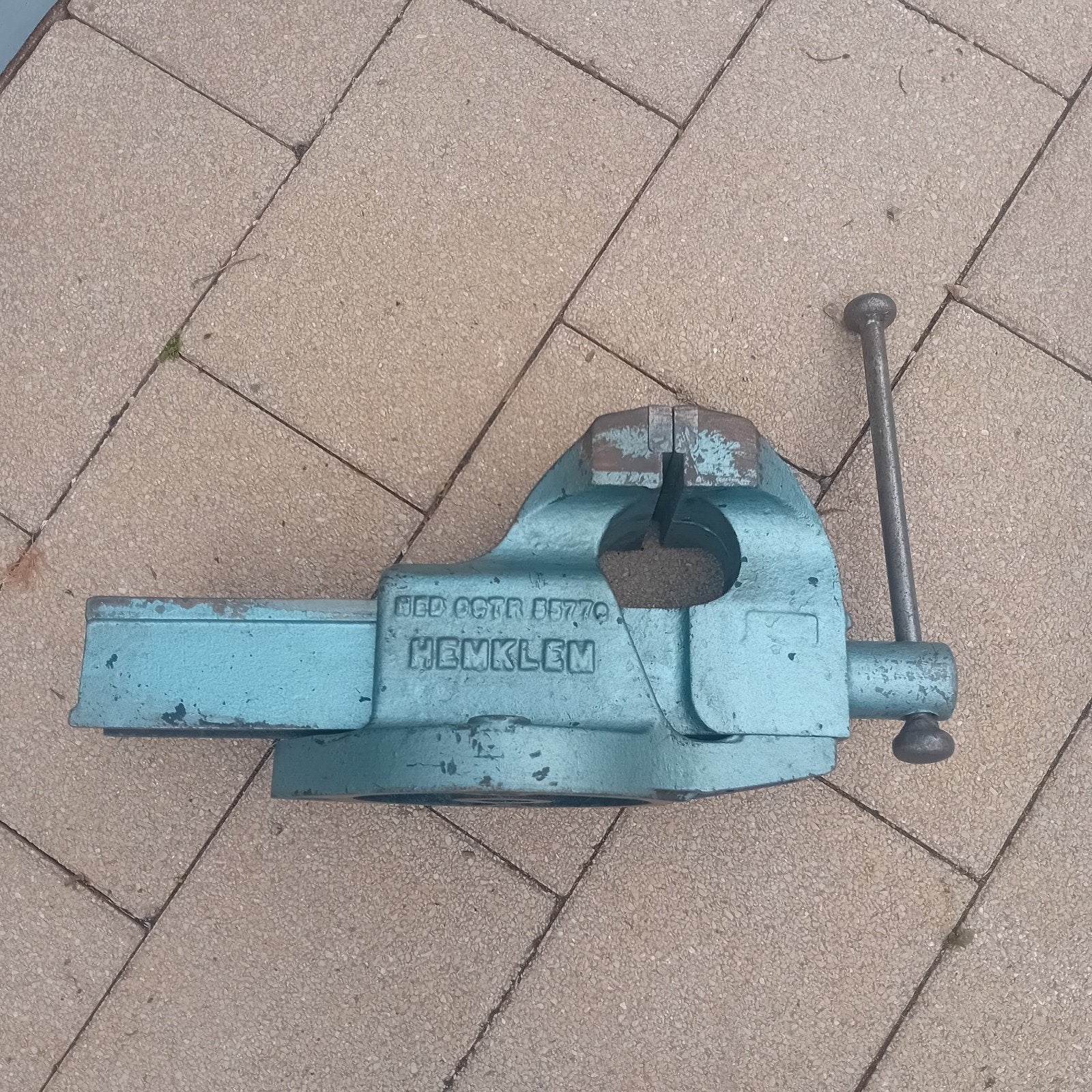 Hemklem bankschroef, Ophalen, Gebruikt, Bankschroef