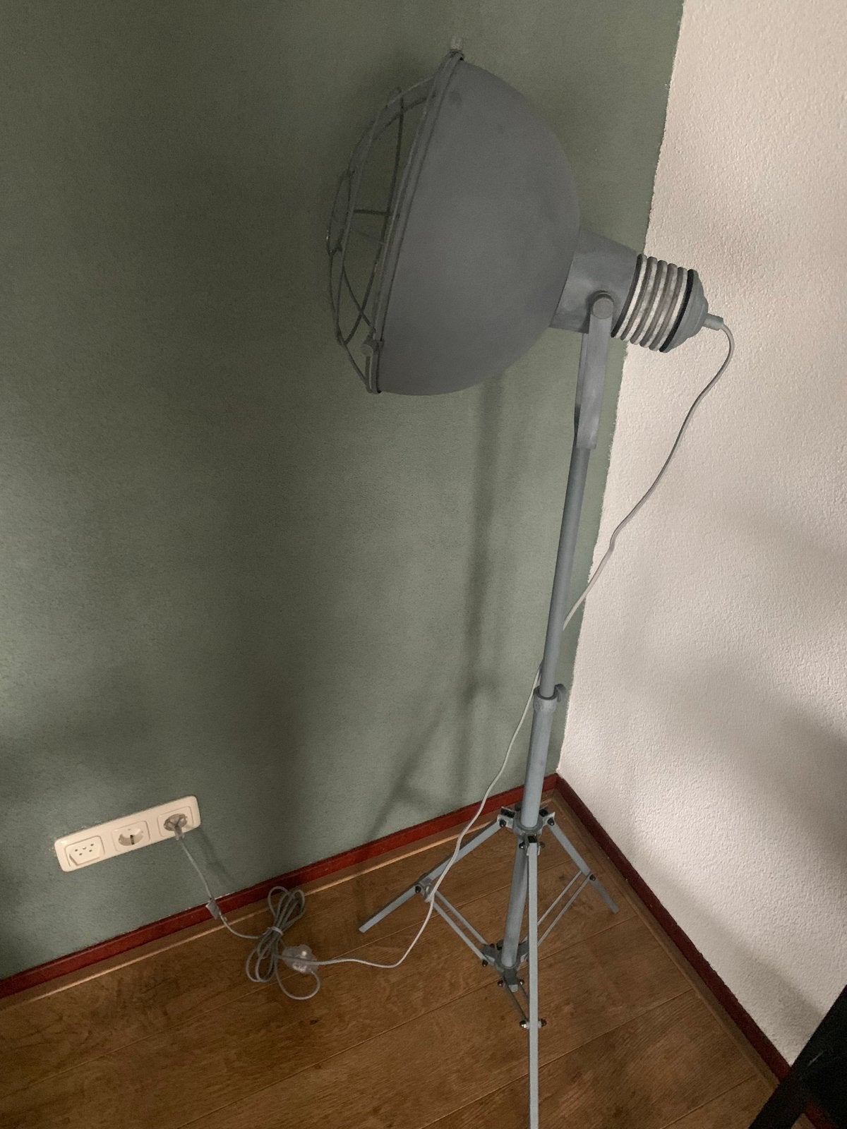 Industriële hang-, vloerlamp en tafellamp set - Grijs metaal, Huis en Inrichting, Overige merken, Gebruikt, Grijs, Industrieel