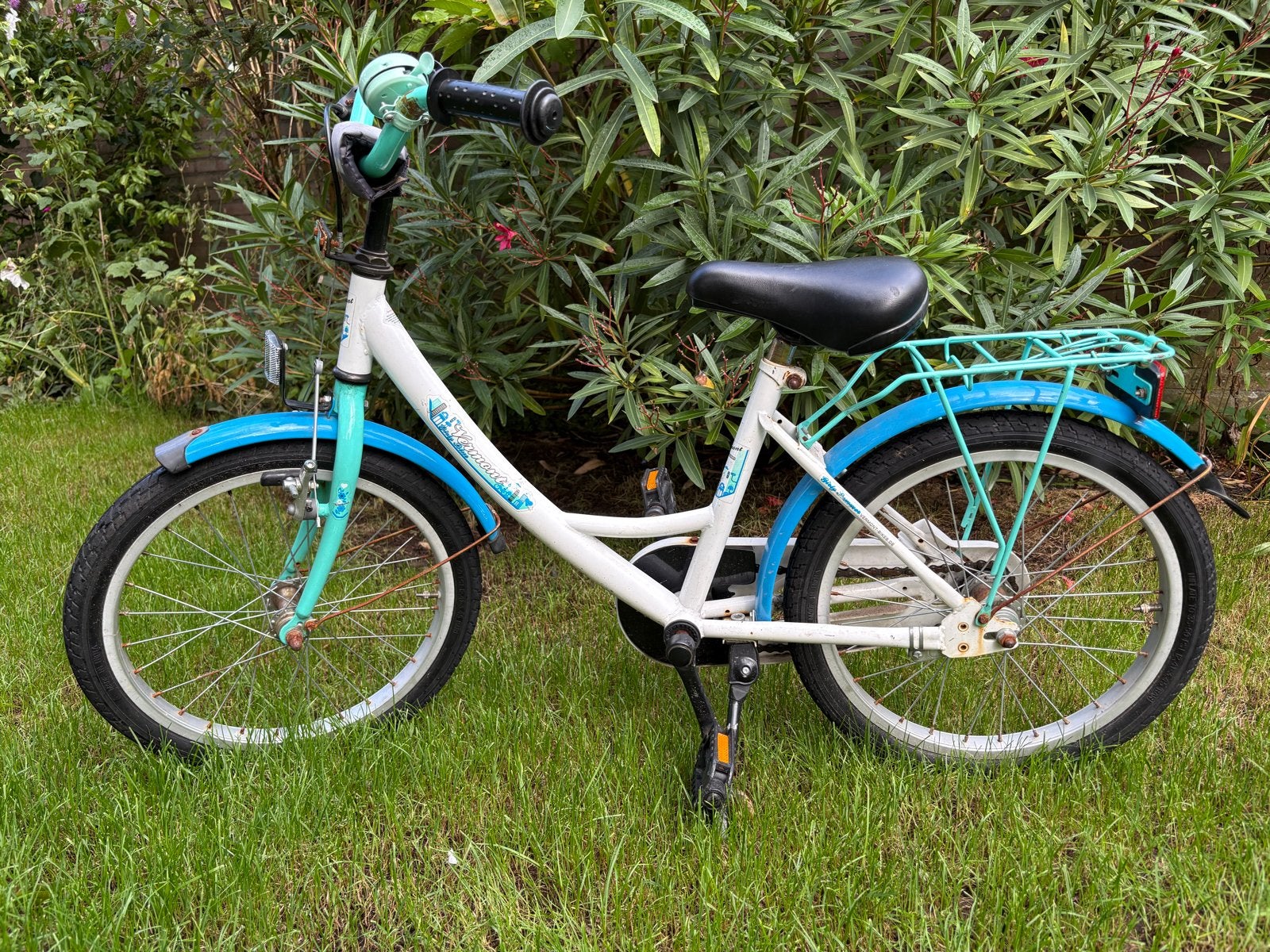 Kinderfiets 18 inch - Wit/Blauw - Gebruikt, Ophalen of Verzenden, Gebruikt, Vermont