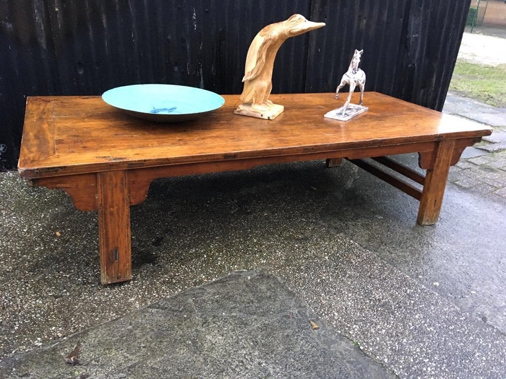 Chinese salontafel elmwood groot chinees tafel 209 cm, Ophalen of Verzenden