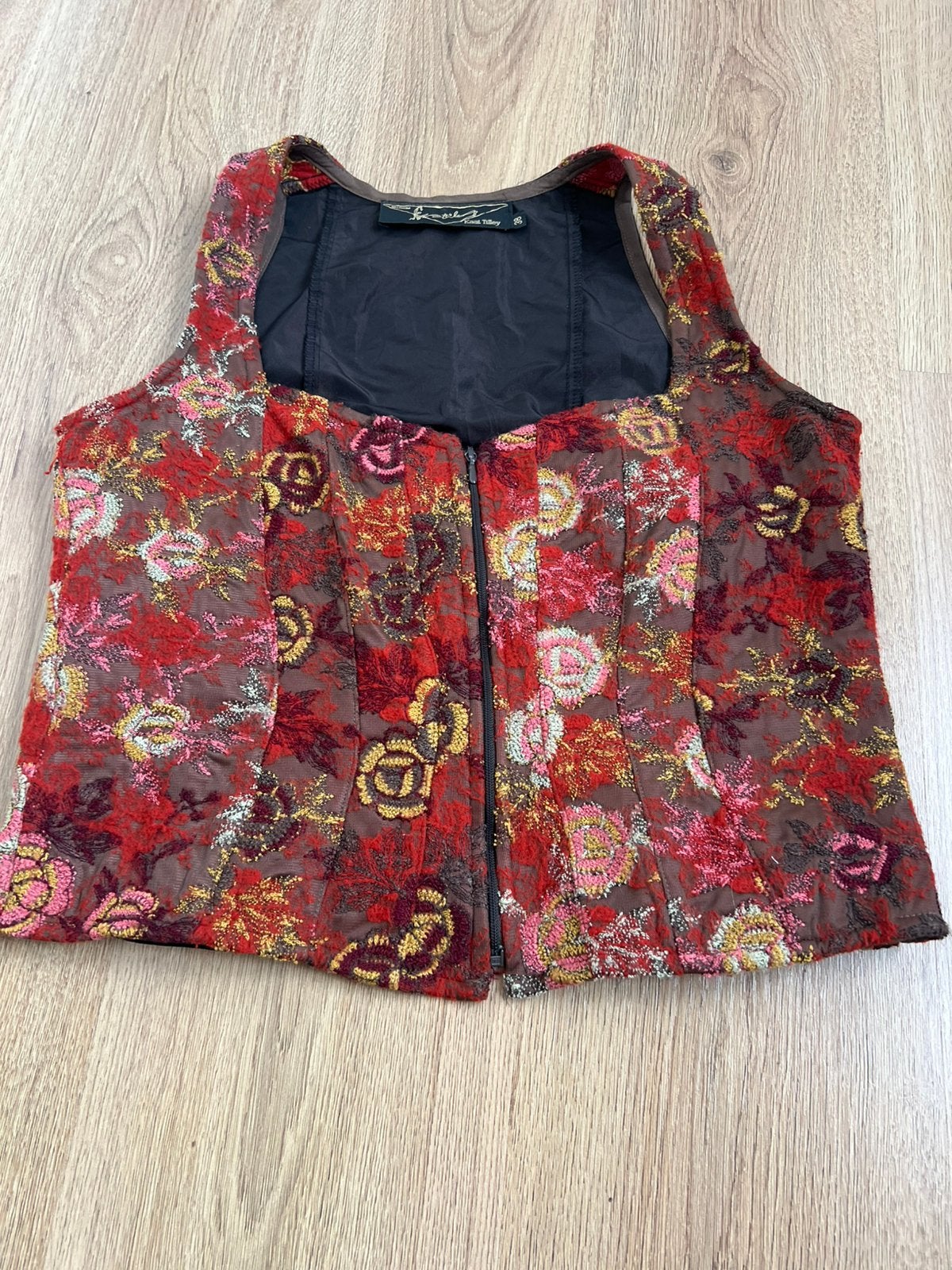 Kaat tilley top oranje bruin vintage 38 wol wollen viscose, Maat 38/40 (M), Oranje, Ophalen of Verzenden, Zo goed als nieuw