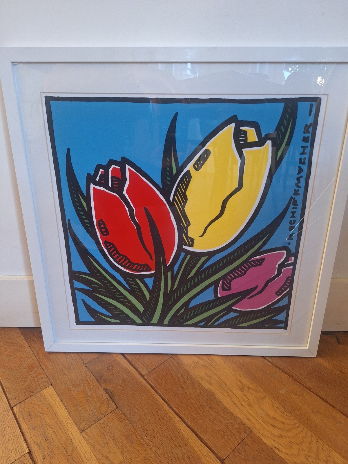 Henk Schiffmacher - Hollandse Tulpen (Zeefdruk), Gesigneerd, Ophalen of Verzenden, Zeefdruk