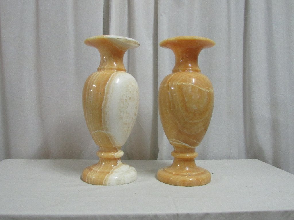 Natuurstenen vazen (Onyx Marmer) (Oranje | 50 cm), Huis en Inrichting, Ophalen, Natuurlijk materiaal, Nieuw, Oranje