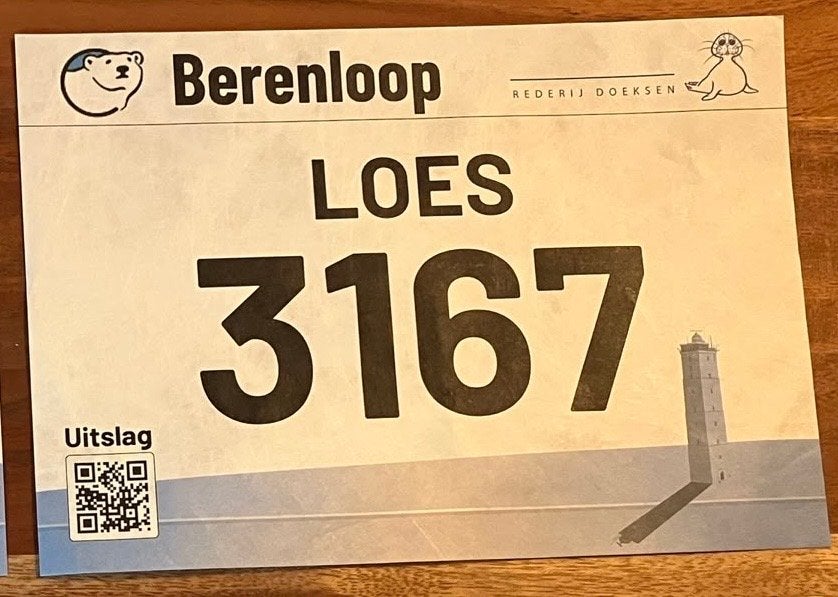 Startbewijs Berenloop halve marathon, Ophalen of Verzenden, Zo goed als nieuw, Hardlopen, Overige typen