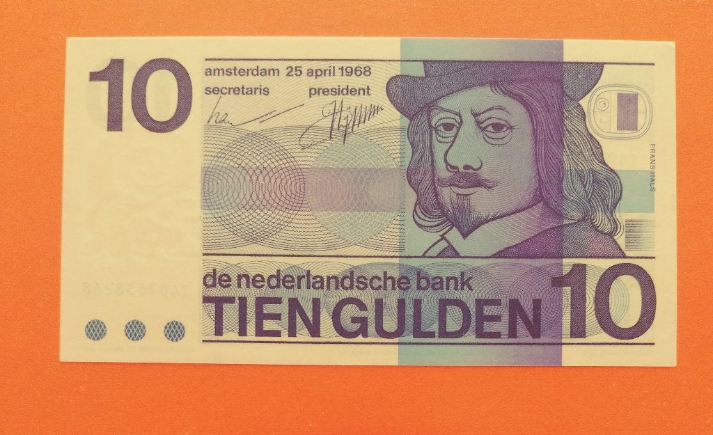Bankbiljet 10 gulden 1968 Frans Hals, cat. PL47.c, Postzegels en Munten, Verzenden, 10 gulden, Los biljet