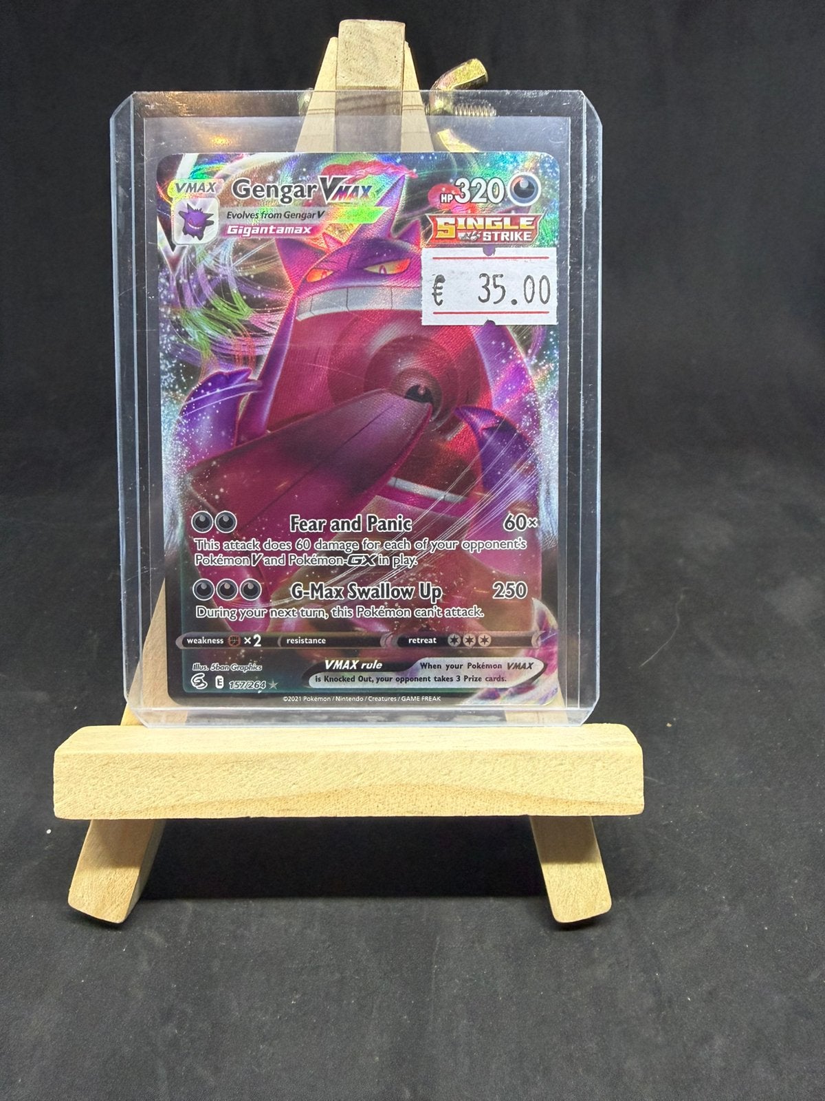 Gengar vmax fusion strike 157/264 nm/nm, Ophalen of Verzenden, Zo goed als nieuw