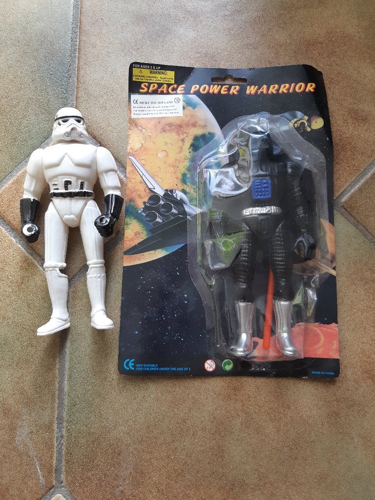 Space Power Warrior: Star Wars Bootleg Darth Vader / Trooper, Verzamelen, Verzenden, Gebruikt, Actiefiguurtje