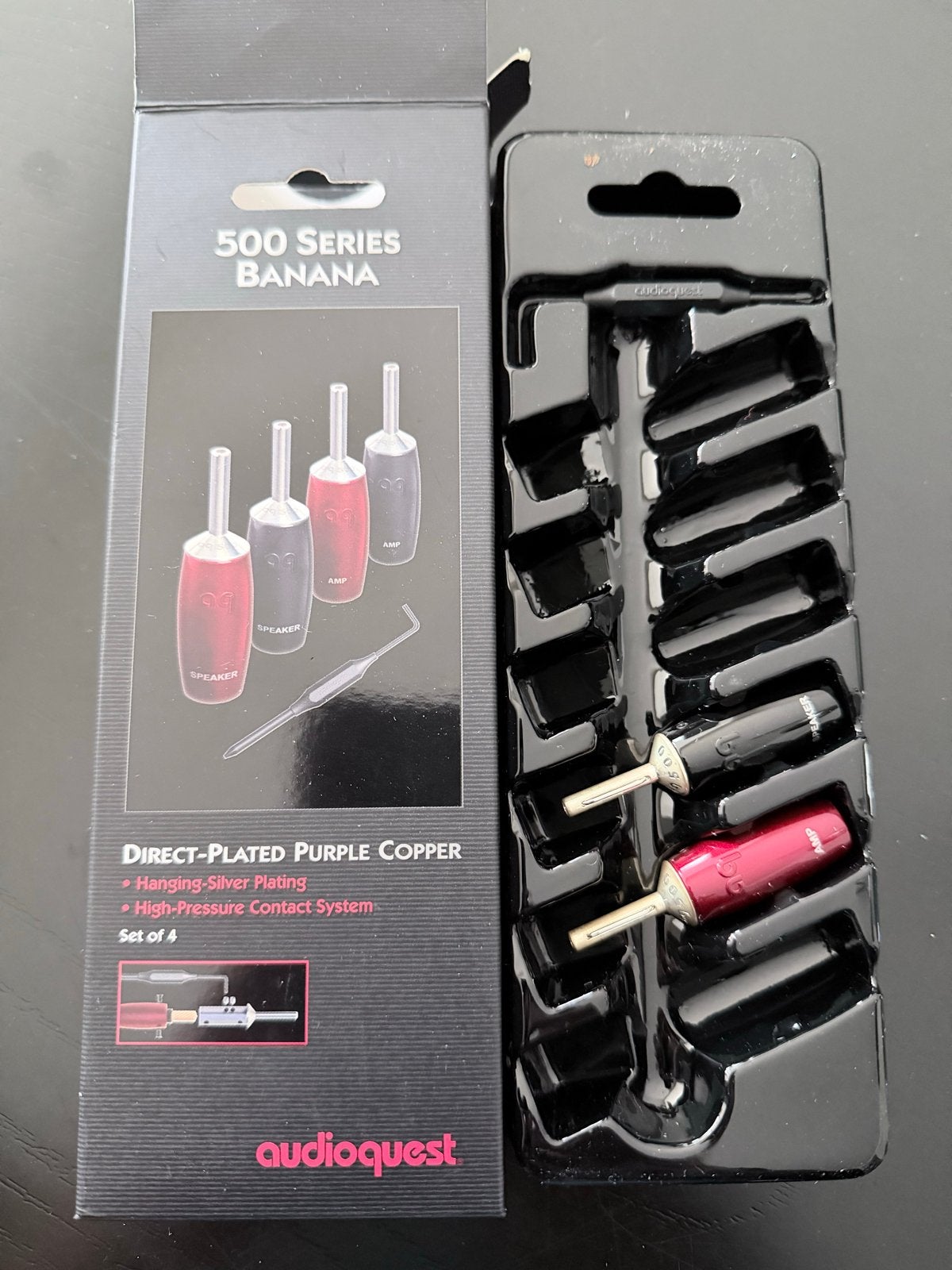 AudioQuest 500 Series Banana Plugs Silver - Set van 2, Info@audioquest.nl, Nieuw, The Quest Group, Luidsprekerkabel